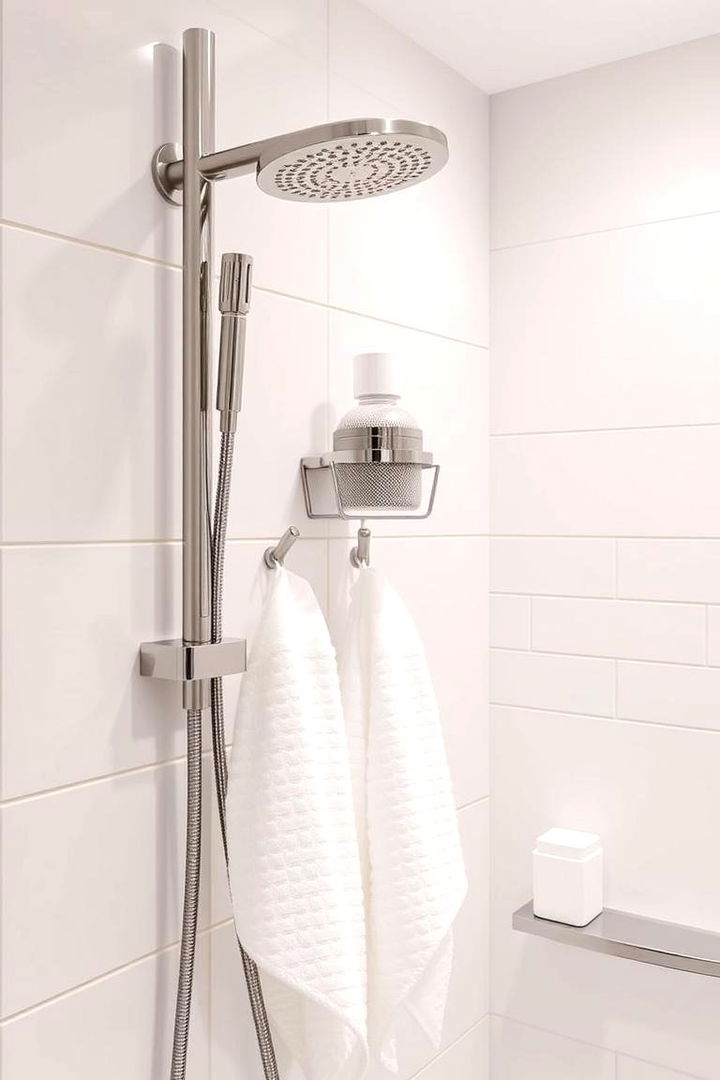 Stainless Steel Hooks for Durability - 22 Shower Storage Ideas