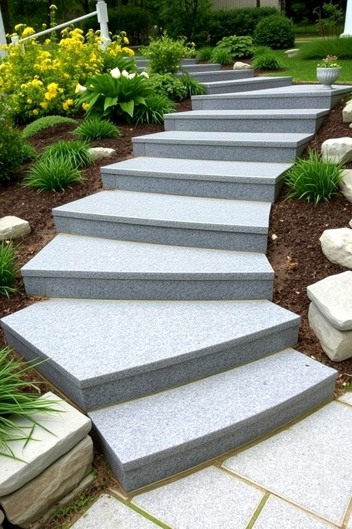 Staircase Integration with Granite - 22 Granite Walkway Ideas