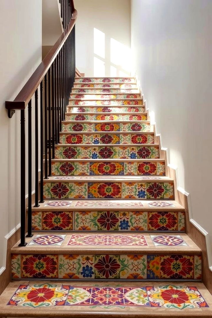Staircase with Mosaic Treads - 22 Staircase Ideas