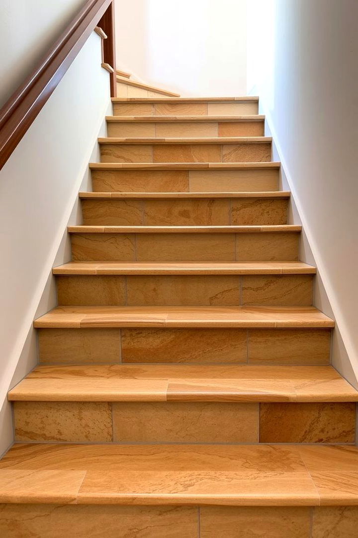 Staircase with Natural Stone Treads - 22 Staircase Ideas
