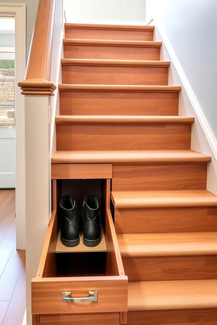 Stairs with Built In Boot Storage - 22 Boot Storage Ideas