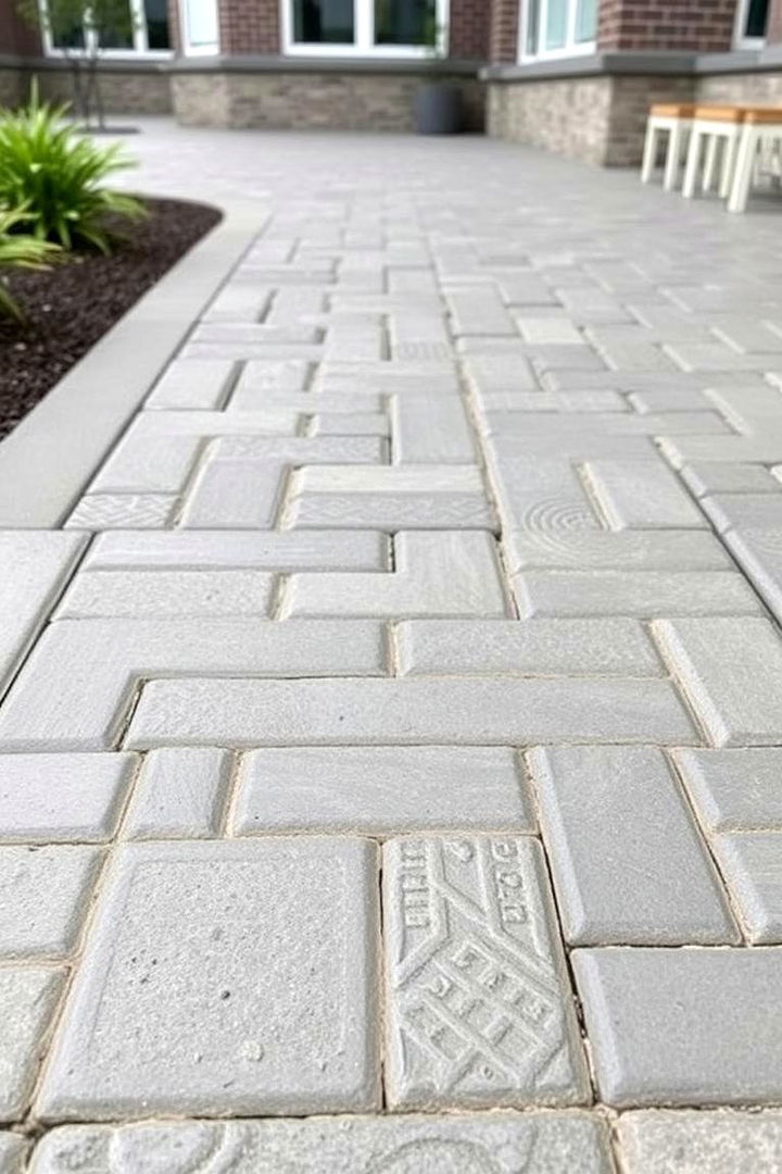 Stamped Concrete Pavers for Elegance - 22 Concrete Paver Walkway Ideas