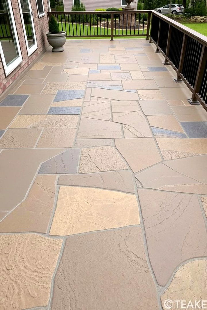 Stamped Designs that Resemble Natural Stone - 22 Concrete Deck Ideas