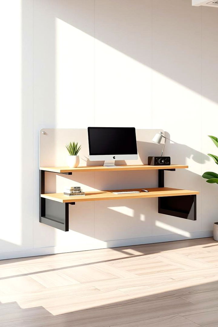 Stand Alone Floating Workstation - 22 Floating Desk Ideas
