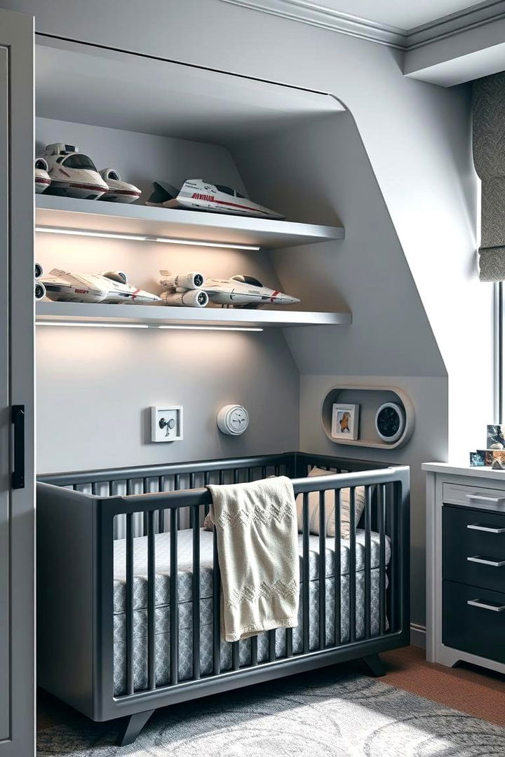 Starfighter Themed Shelving - 22 Star Wars Nursery Ideas