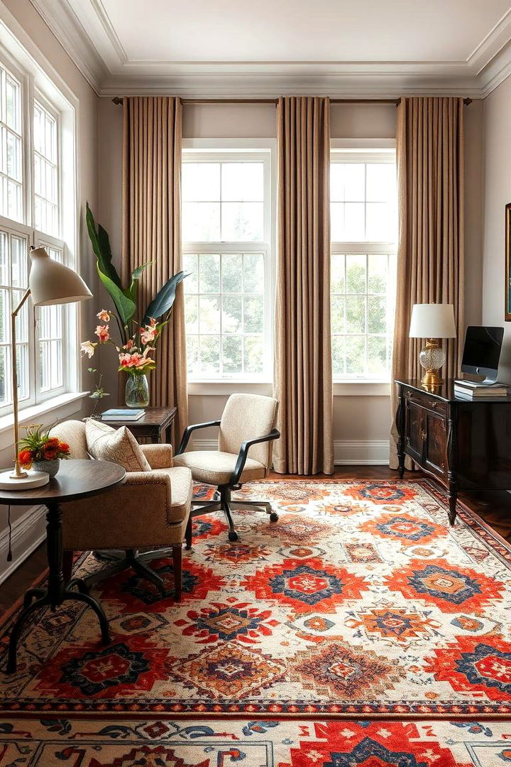 Statement Area Rugs - 22 Home Office Ideas for Her