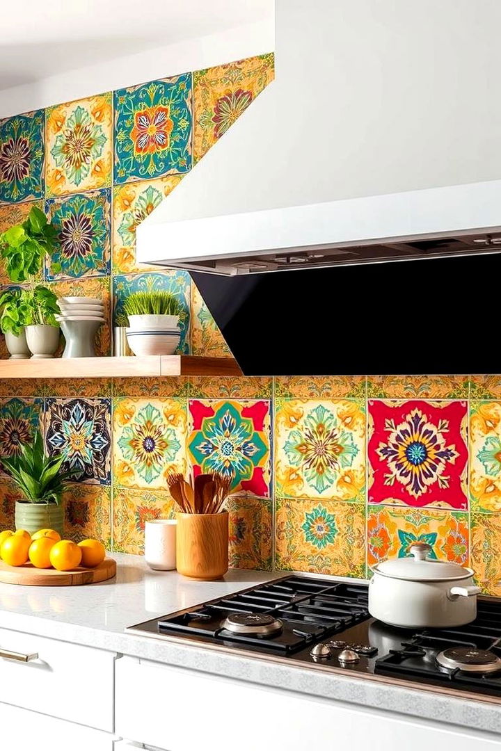 Statement Backsplash Tiles - 22 70s Kitchen Ideas