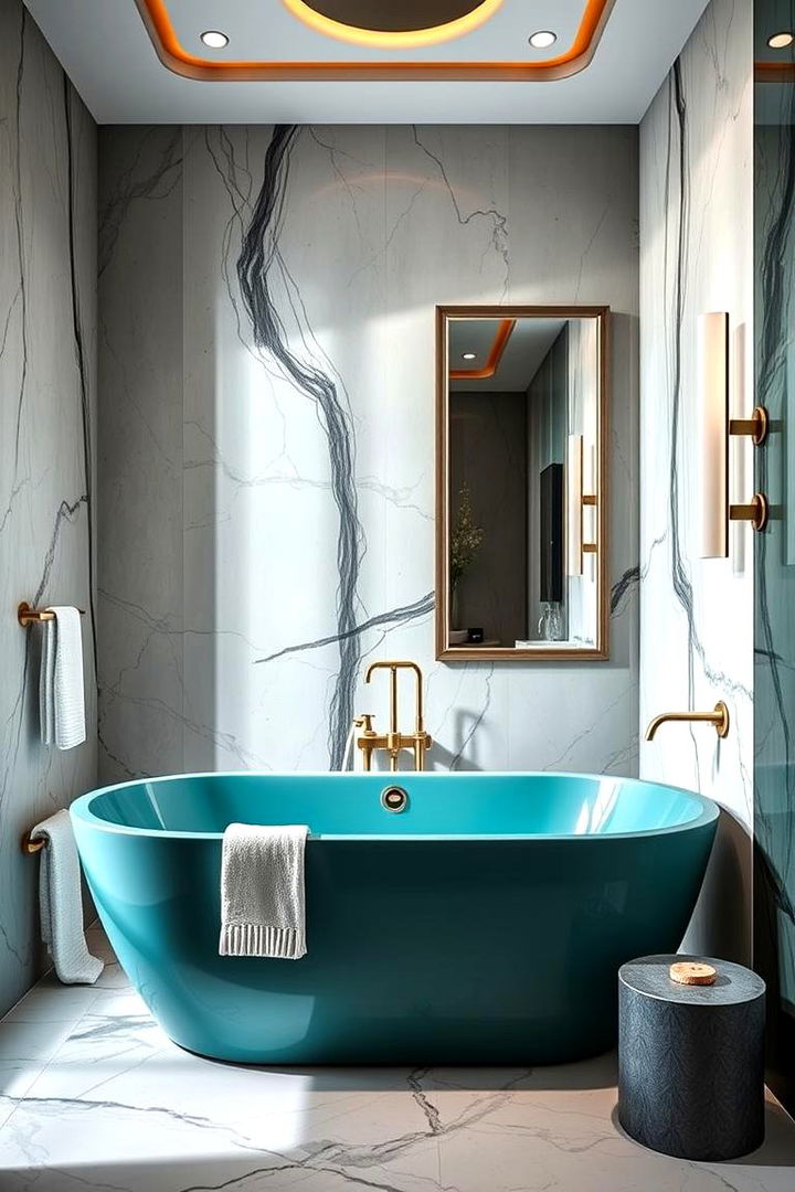 Statement Bathtubs in Teal Hues - 22 Teal Bathroom Ideas
