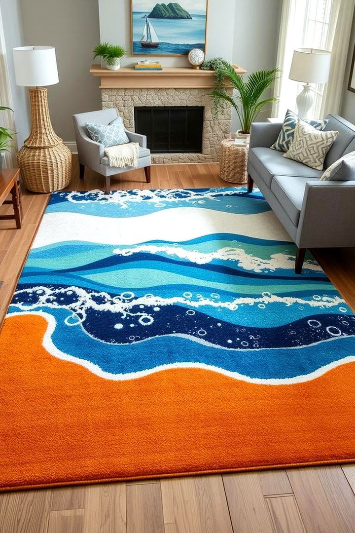 Statement Beach Rugs - 22 Beach House Decor Ideas