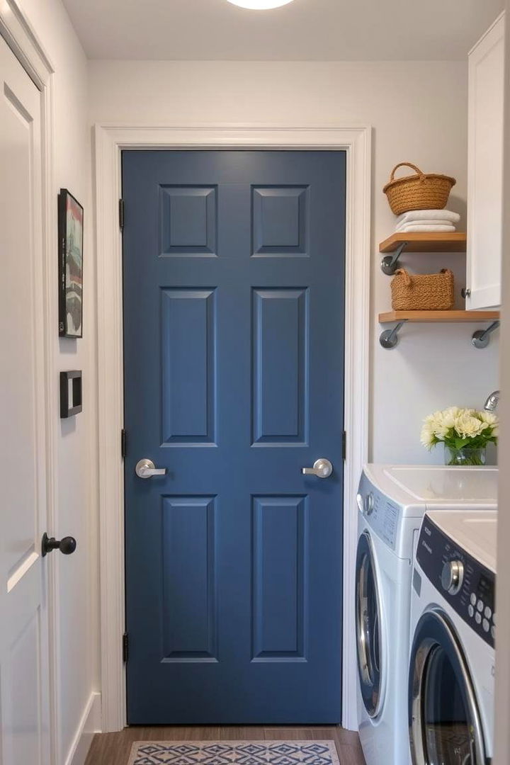 Statement Blue Doors - 22 Blue Laundry Room Ideas
