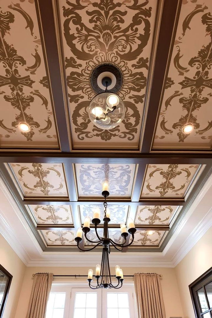 Statement Ceiling Design - 22 Bohemian Home Office Ideas
