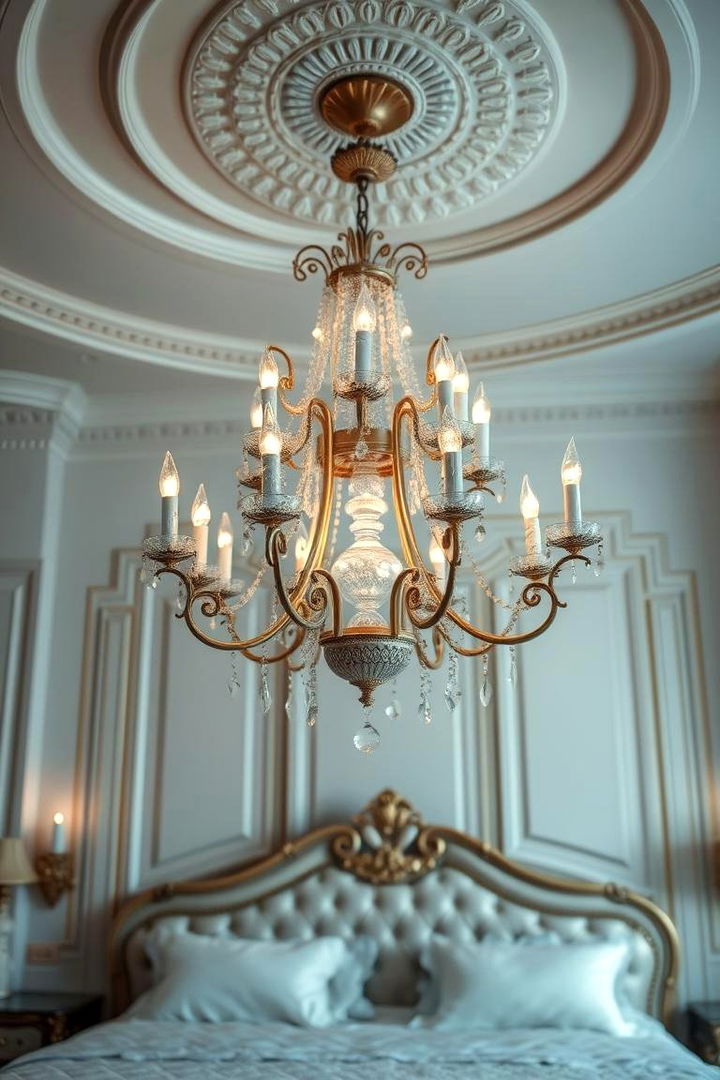 Statement Chandelier Elegance - 22 Bedroom Lighting Ideas