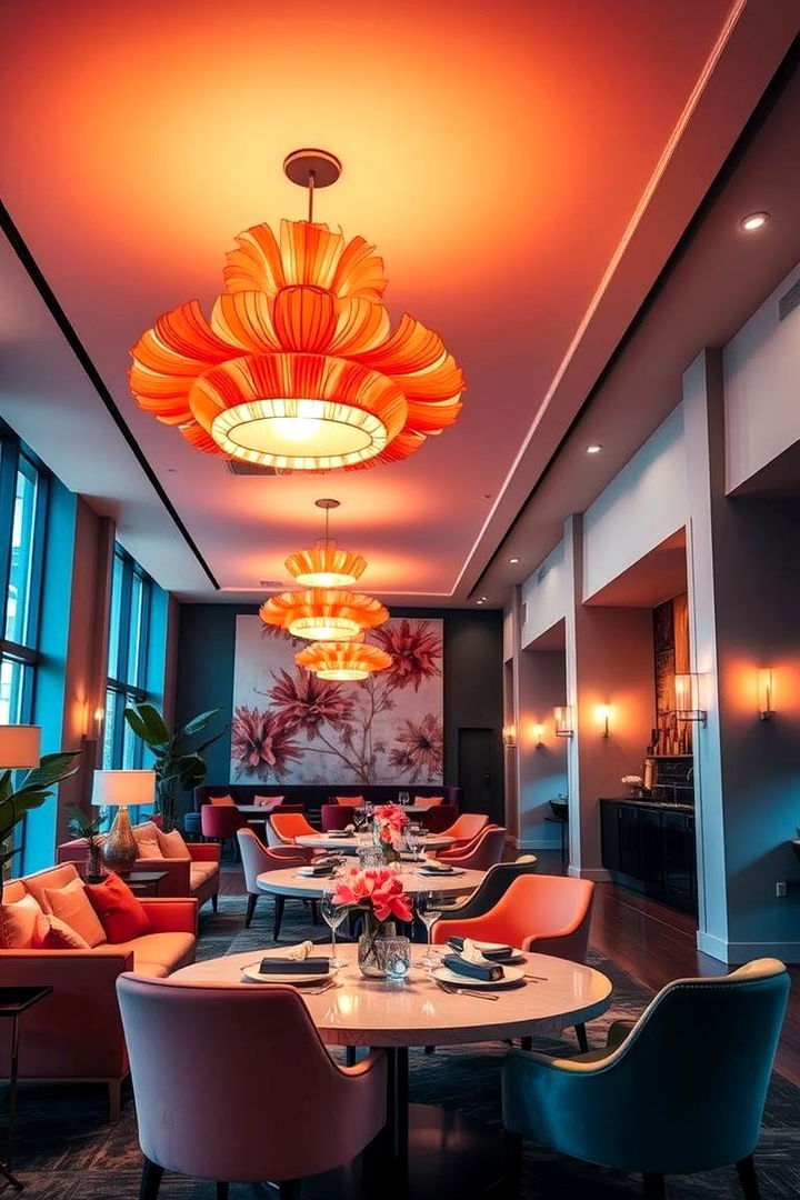 Statement Coral Lighting Fixtures - 22 Coral Bedroom Ideas
