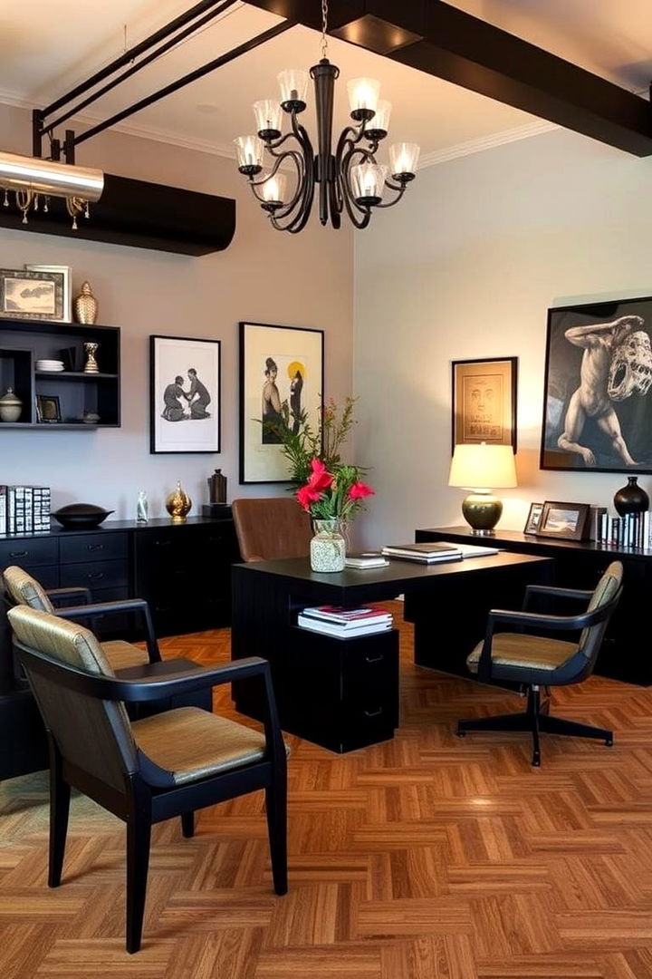 Statement Dark Furniture Pieces - 22 dark home office design ideas