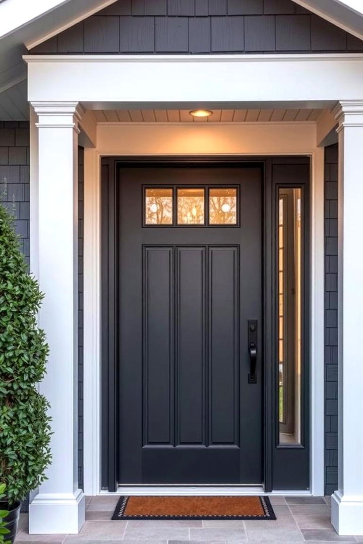 Statement Door in Dark Grey - 22 Dark Grey House Exterior Ideas