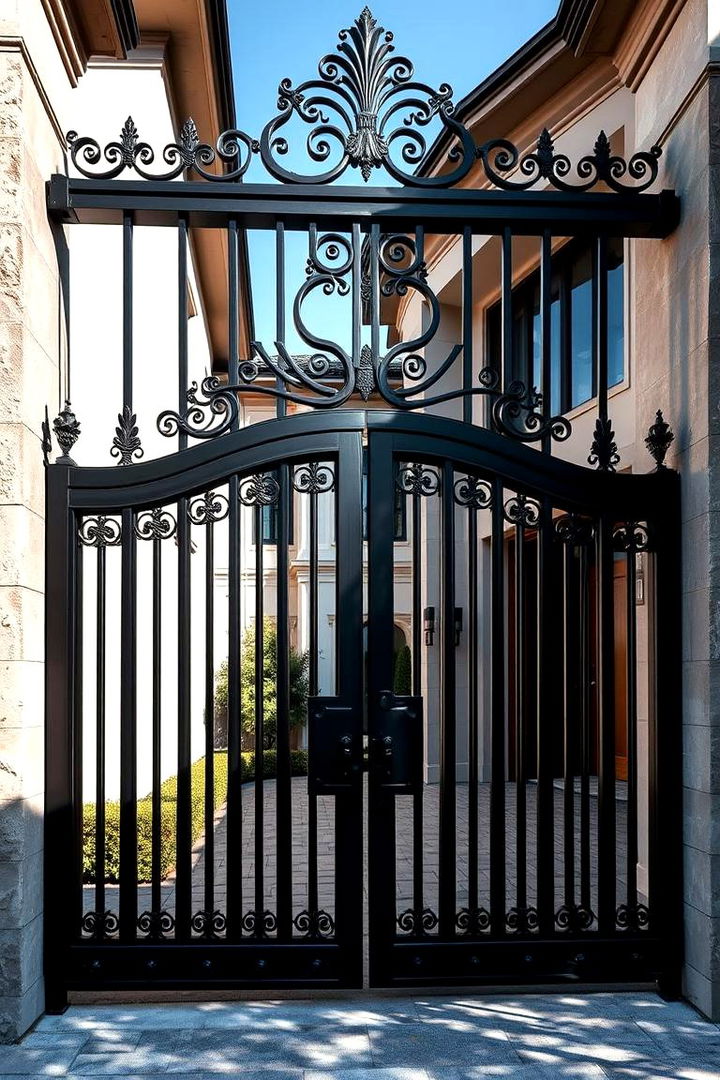 Statement Entryway Black Gate and Fence - 22 Black Fence Ideas