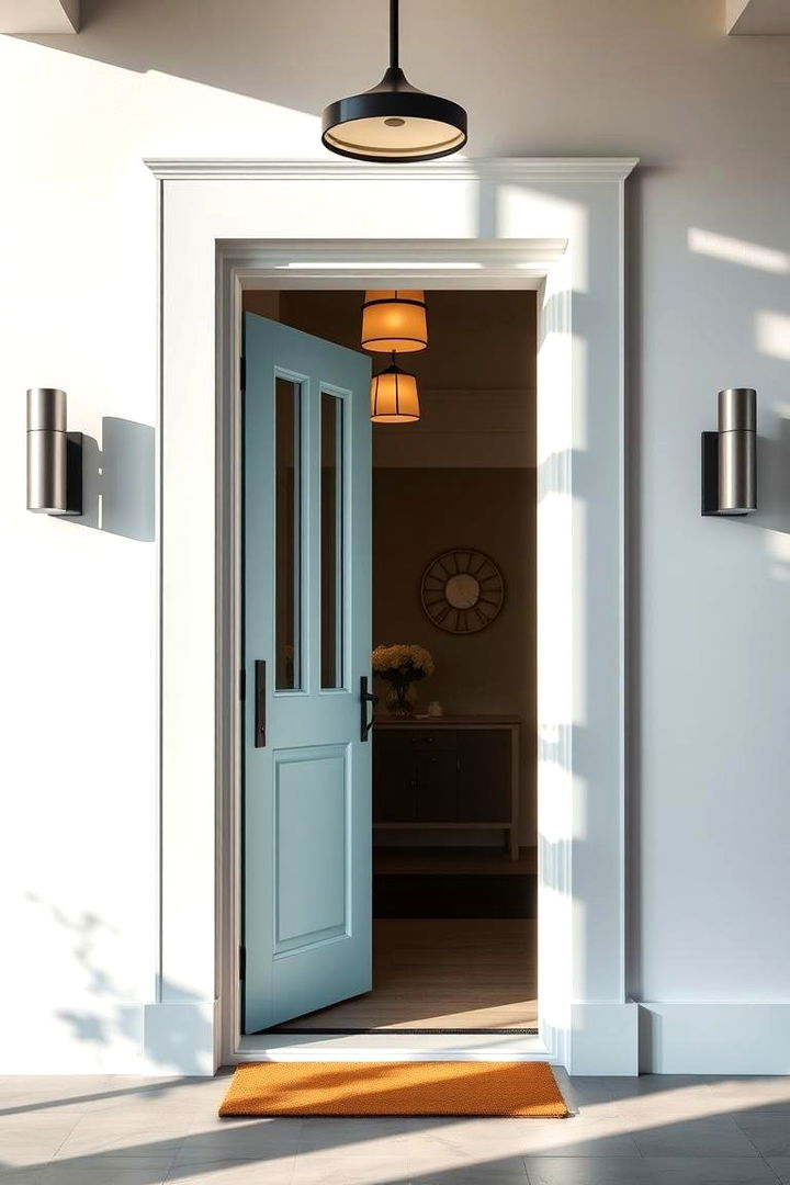 Statement Entryway - 22 light blue house exterior ideas