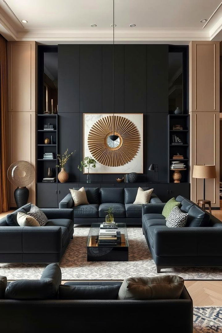 Statement Furniture Focus - 22 Black and Beige Living Room Ideas