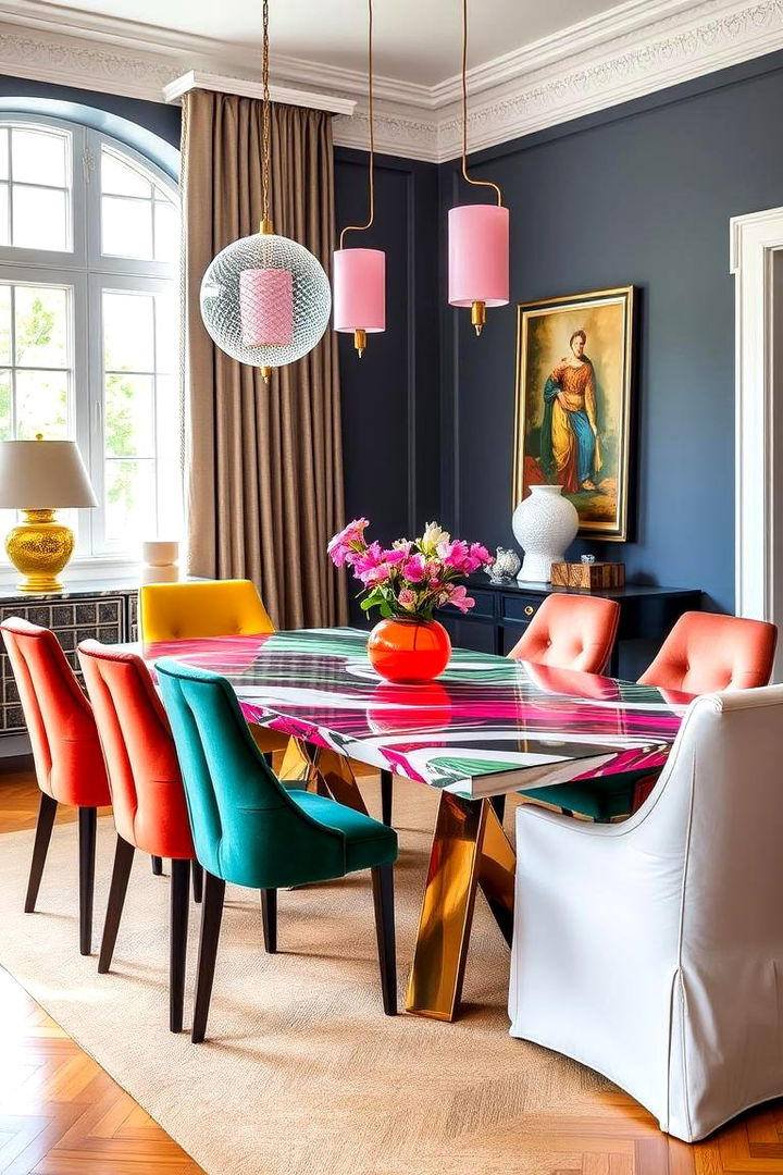 Statement Furniture Pieces - 22 Colorful Dining Room Ideas