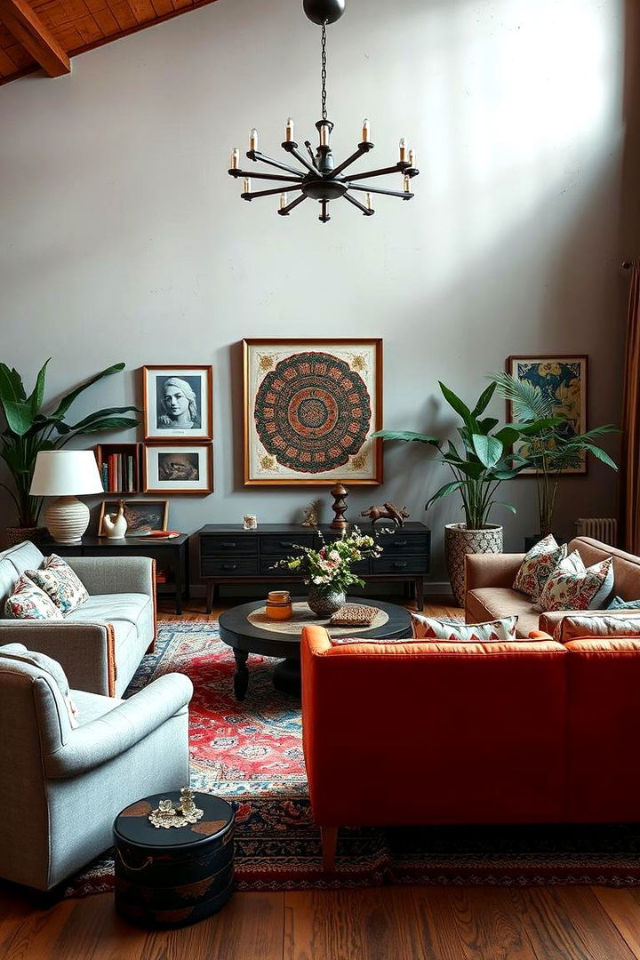 Statement Furniture for Distinct Presence - 22 Black Boho Living Room Ideas