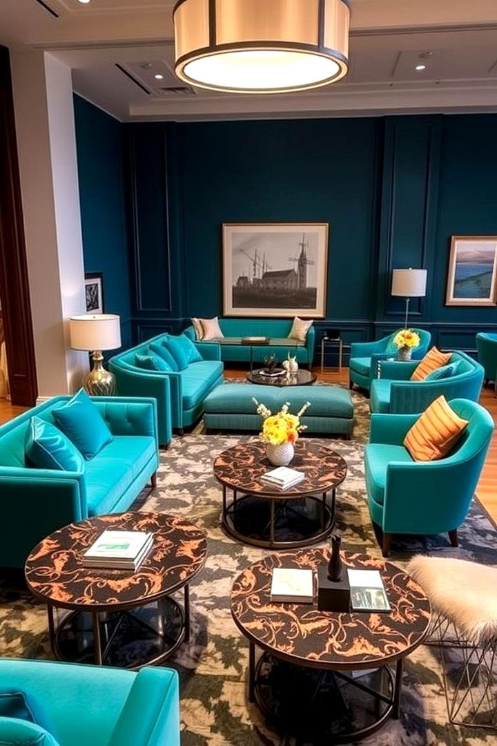 Statement Furniture in Turquoise - 22 Turquoise Living Room Ideas