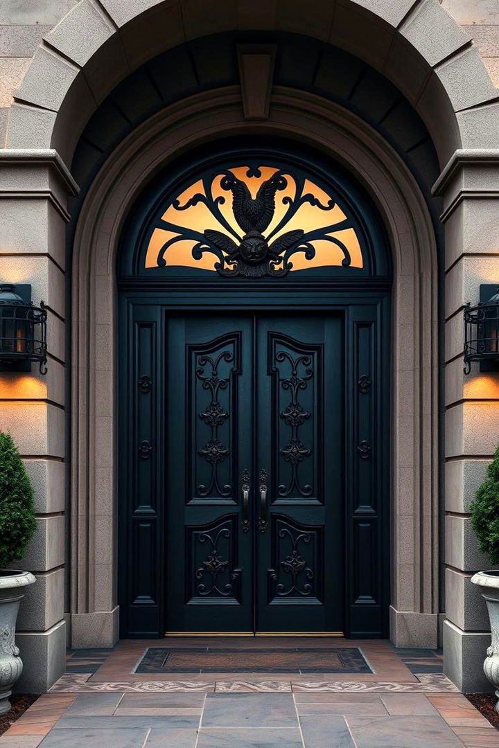 Statement Gateway with Iconic Door - 22 driveway entrance ideas