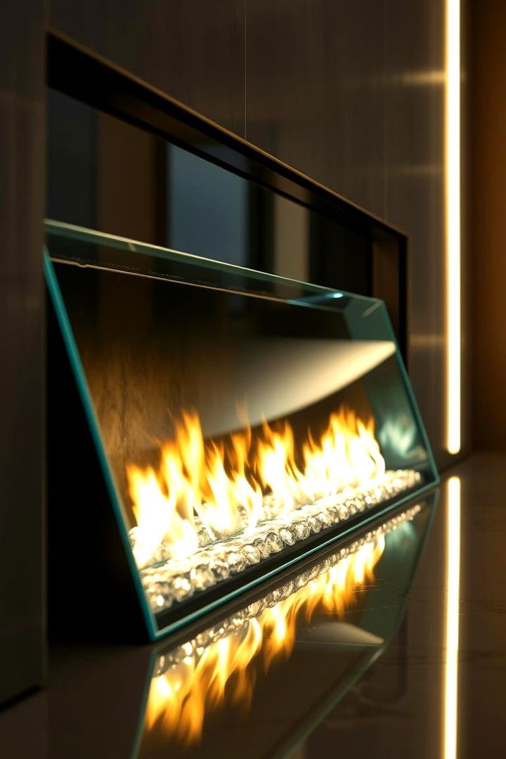Statement Glass Inserts - 22 Mid-century Modern Fireplace Ideas