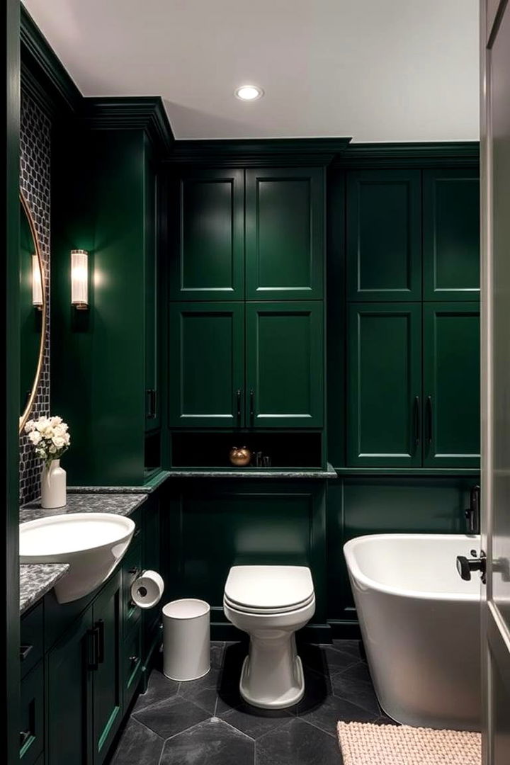 Statement Green Cabinets - 22 Forest Green Bathroom Ideas