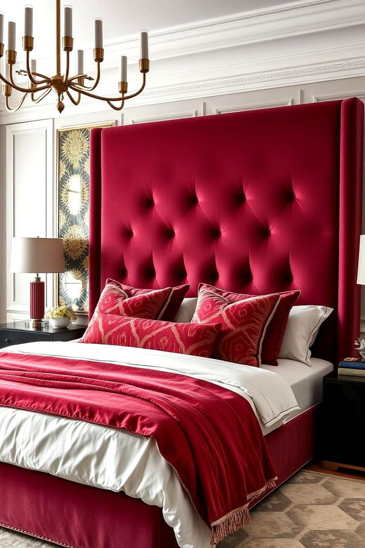 Statement Headboards with Flair - 22 Burgundy Bedroom Ideas