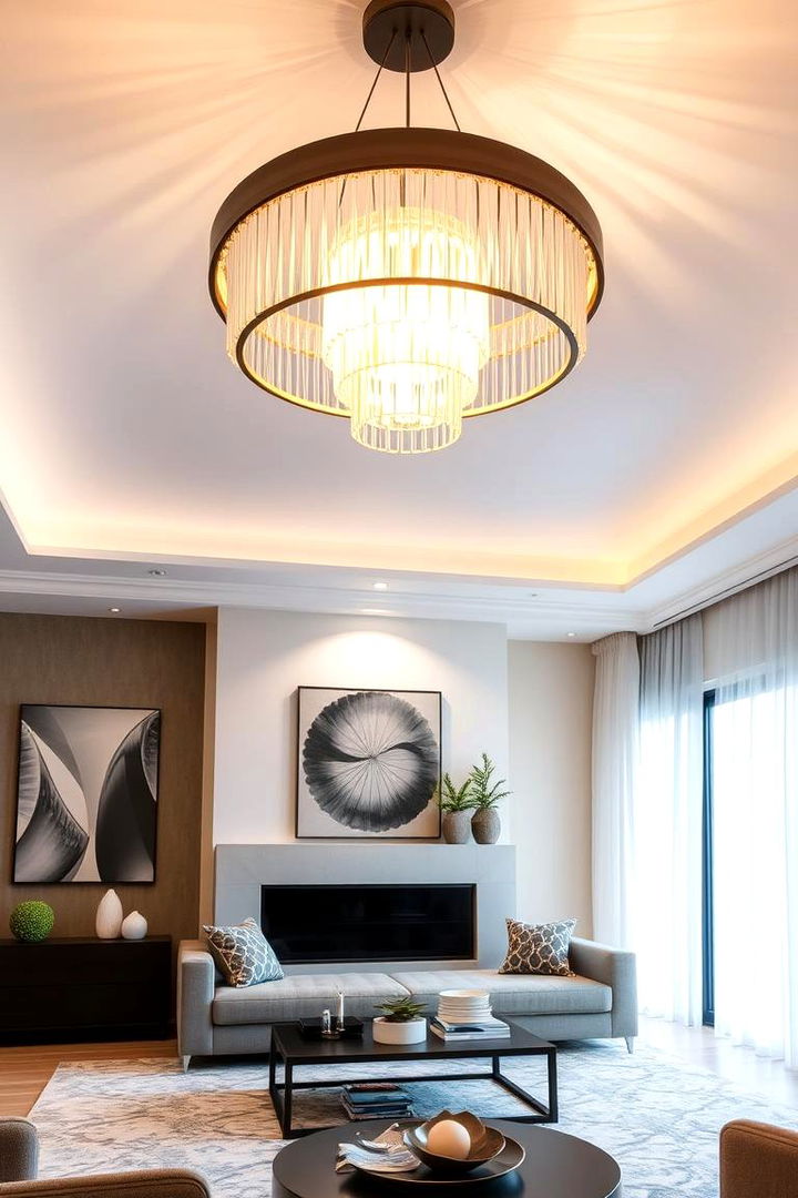Statement Lighting - 22 Modern Living Room Ideas