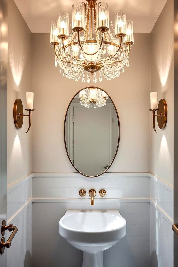 Statement Lighting - 22 Powder Room Ideas