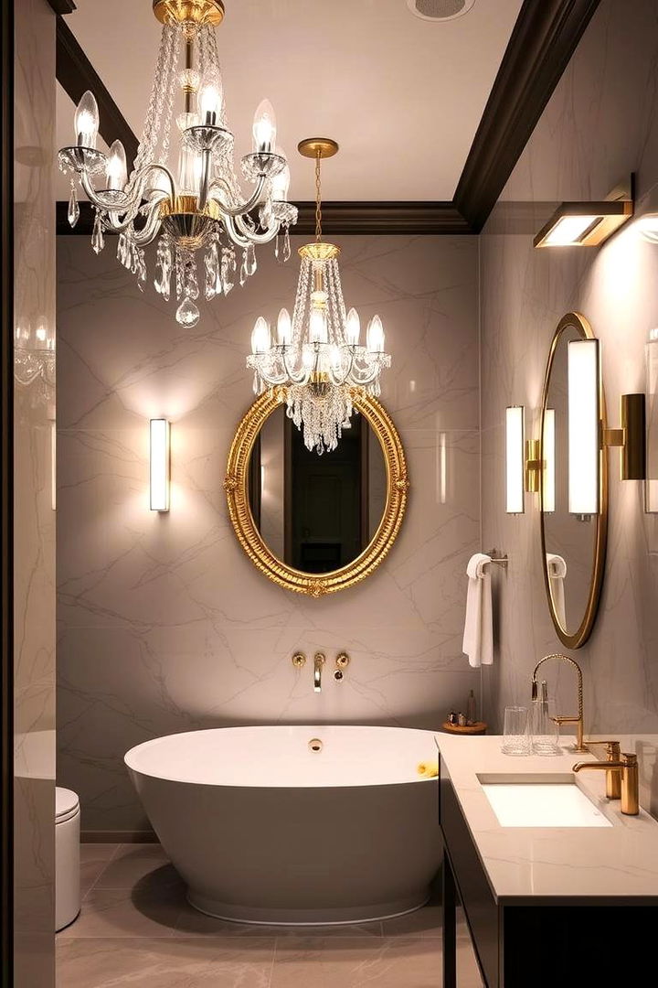 Statement Lighting - 22 Primary Bathroom Ideas