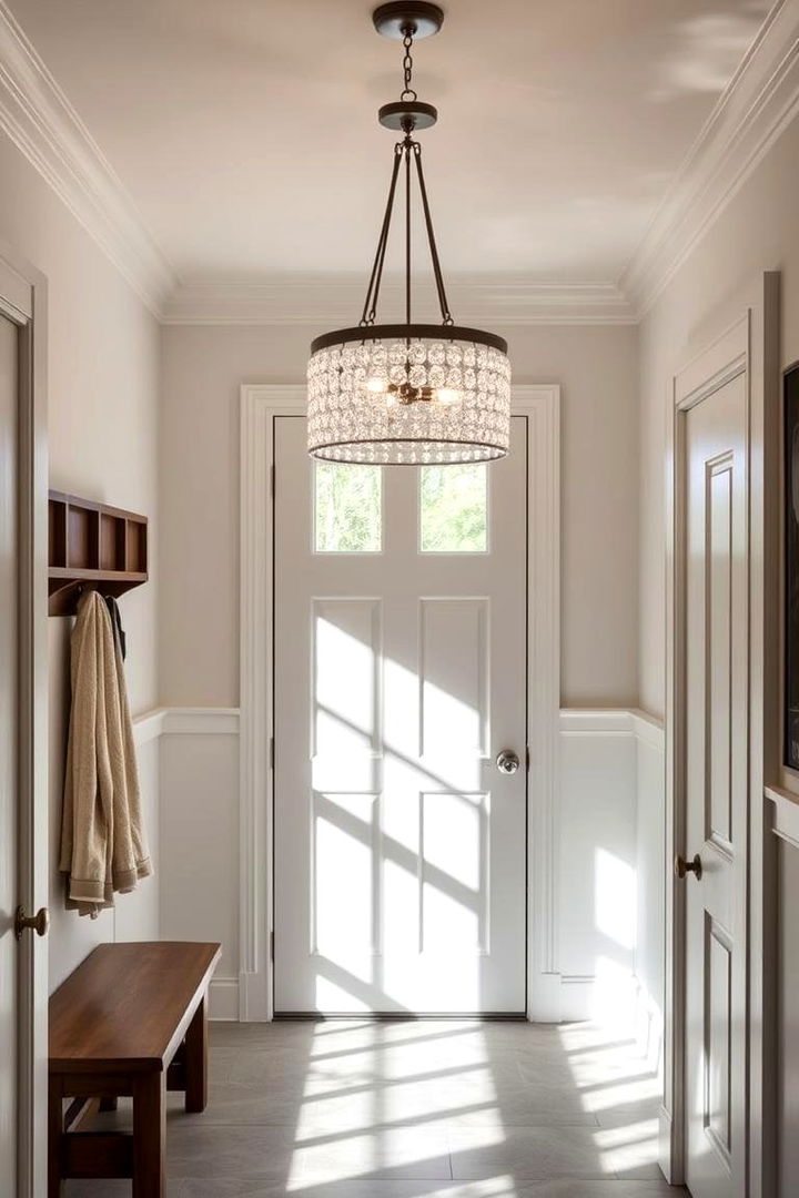 Statement Lighting Accents - 22 Small Mudroom Ideas