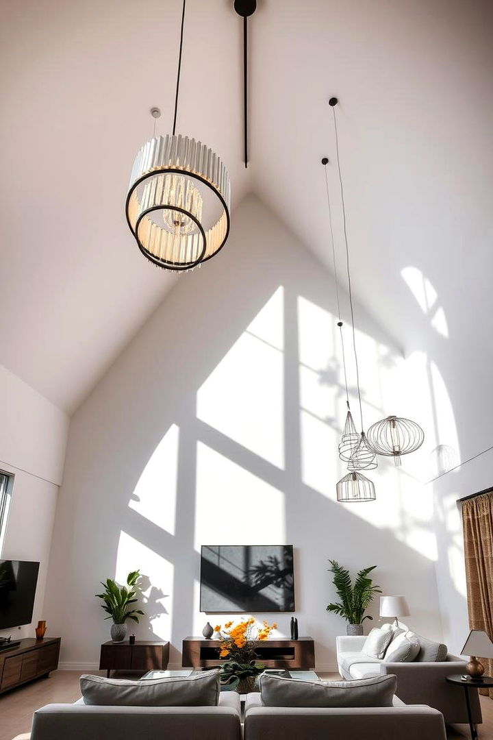 Statement Lighting Features - 22 Open Concept Vaulted Ceiling Living Room Ideas