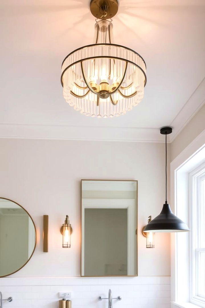 Statement Lighting Fixtures - 22 Aesthetic Bathroom Ideas