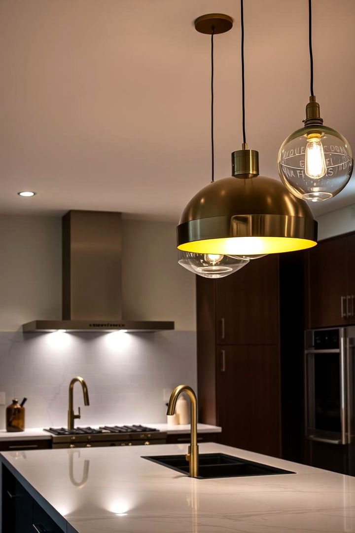 Statement Lighting Fixtures - 22 Maximalist Kitchen Decor Ideas