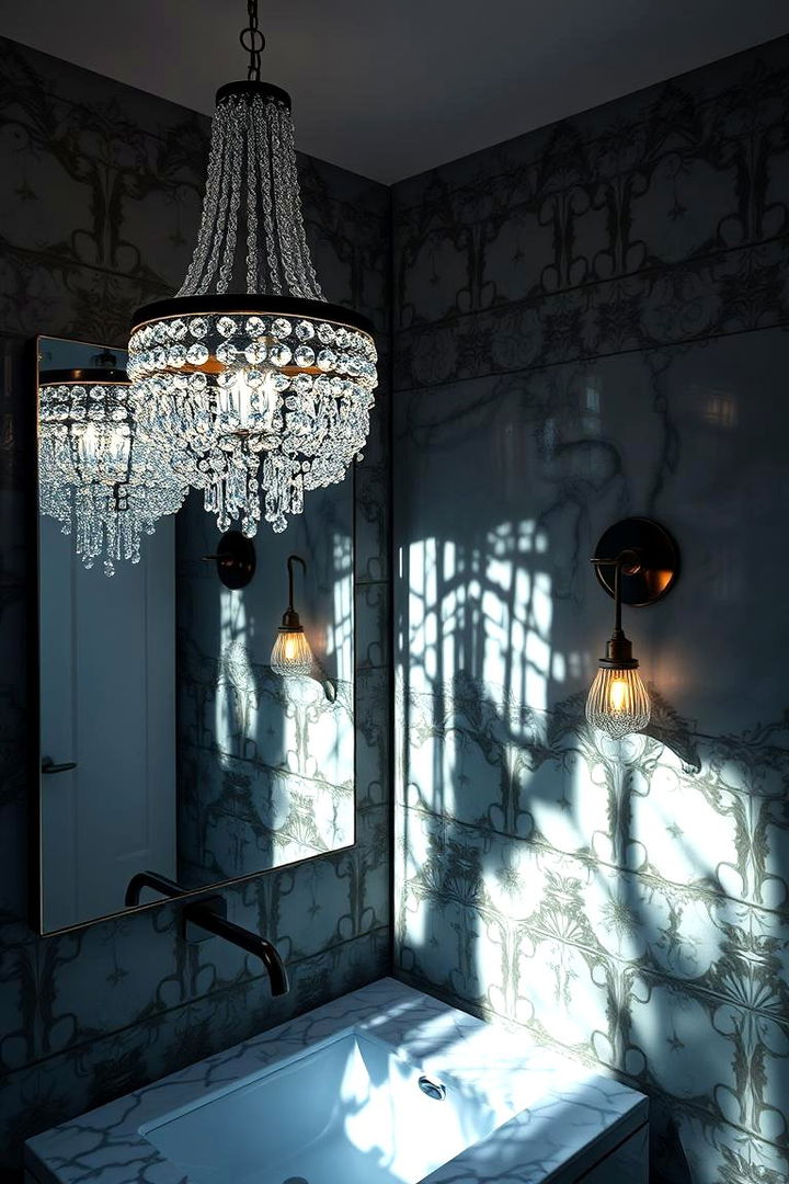 Statement Lighting Fixtures - 22 Maximalist Bathroom Design Ideas