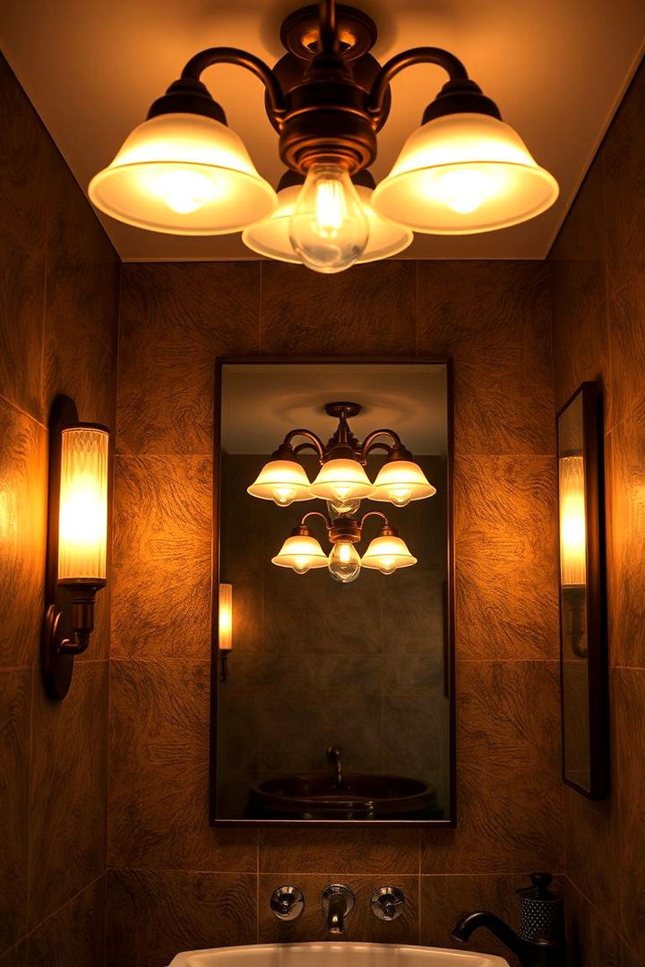 Statement Lighting Fixtures - 22 Art Deco Bathroom Ideas