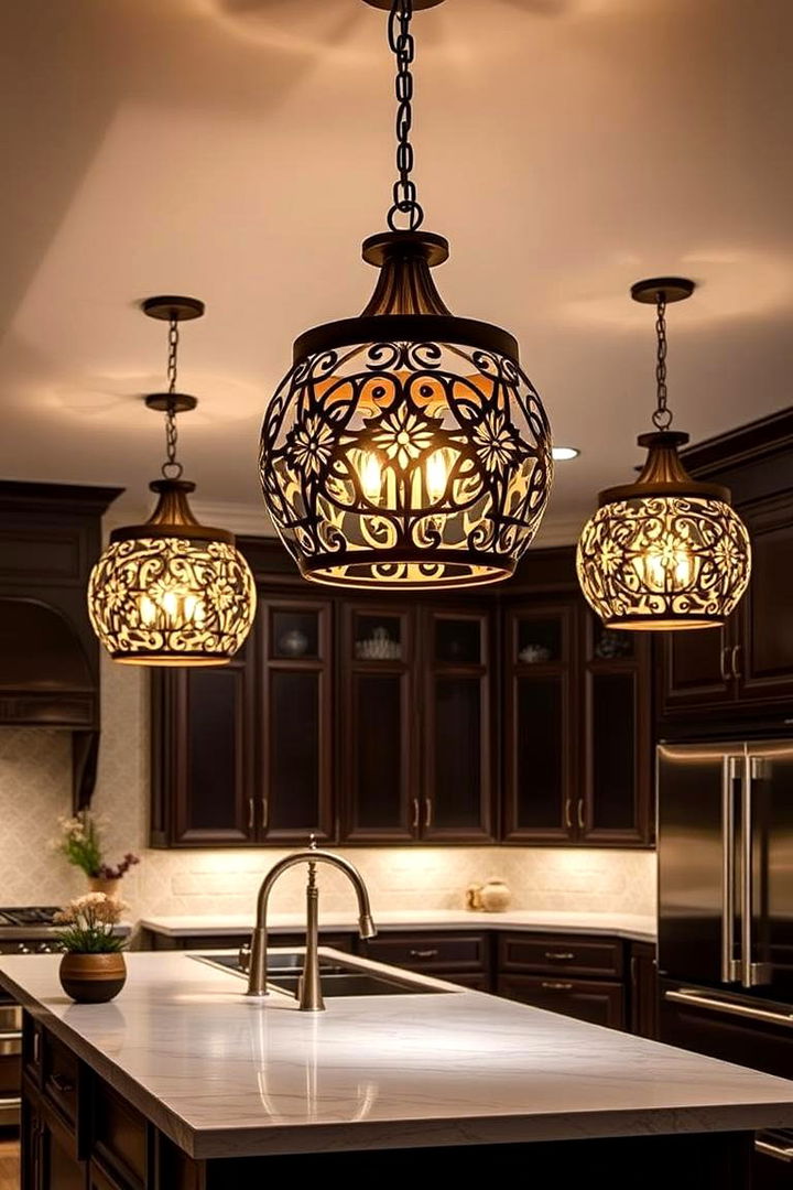 Statement Lighting Fixtures - 22 Cashmere Kitchen Ideas