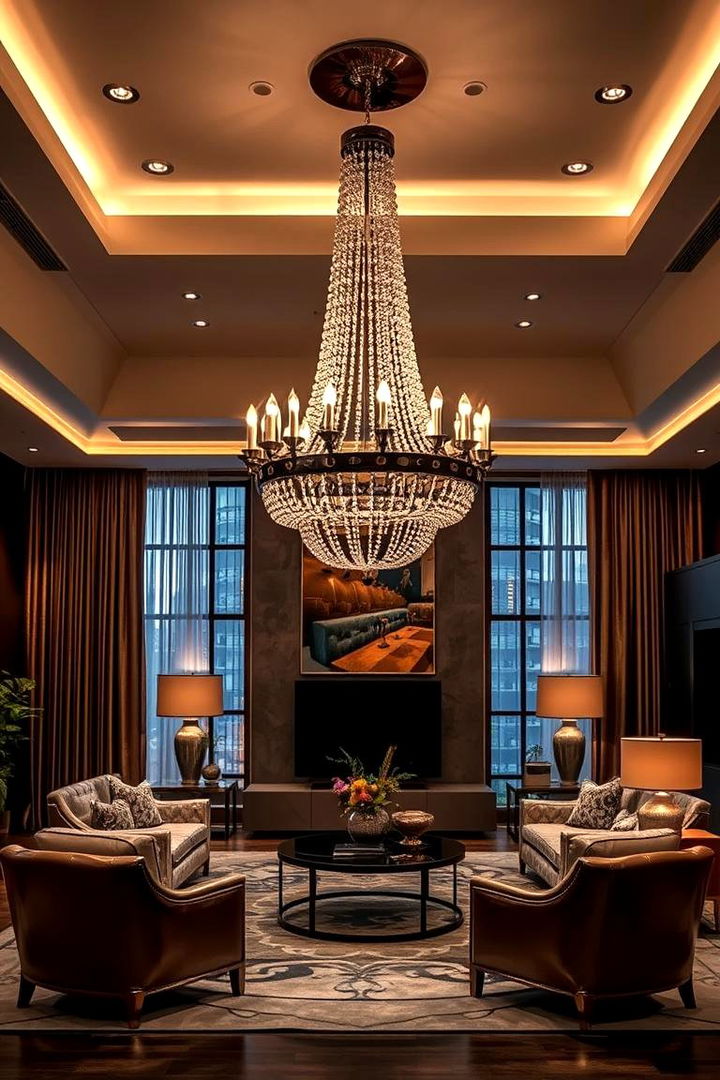 Statement Lighting Fixtures Enhance Mood - 22 Mid-Century Modern Living Room Ideas