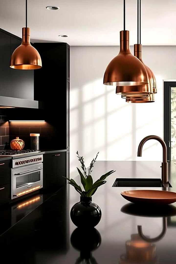 Statement Lighting Innovations - 22 black and copper kitchen ideas
