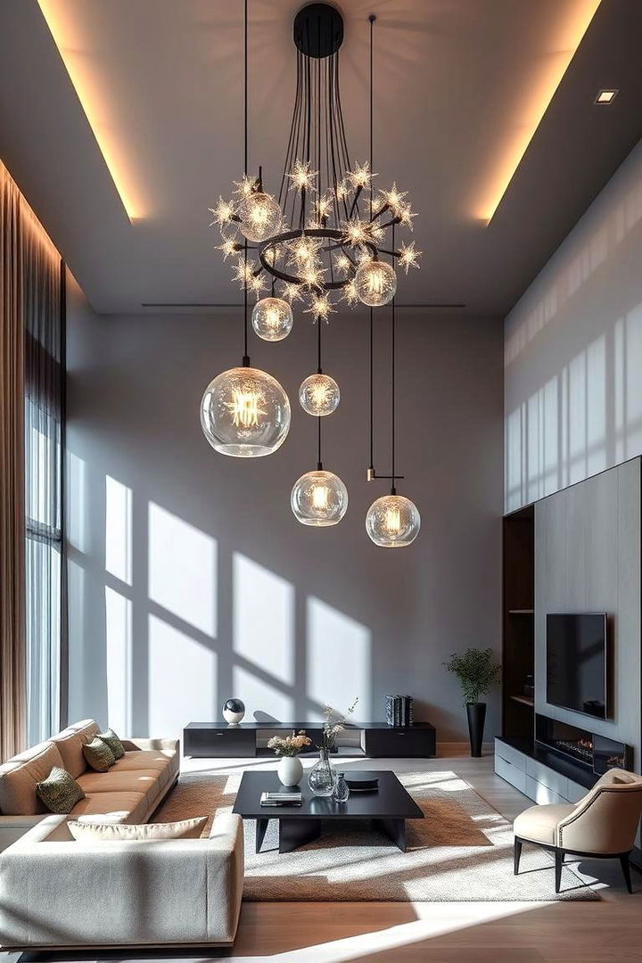 Statement Lighting Installations - 22 Mansion Living Room Ideas