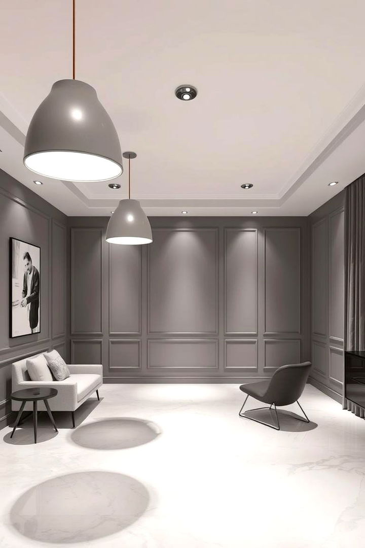 Statement Lighting Integration - 22 Grey and White House Interior Design Ideas