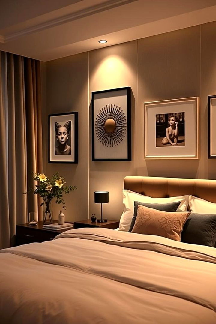 Statement Lighting Integration - 22 Bedroom Wall Decor Ideas