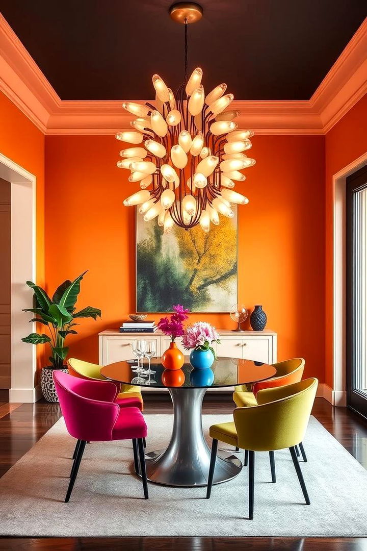 Statement Lighting as Focal Art - 22 Small Dining Room Lighting Ideas