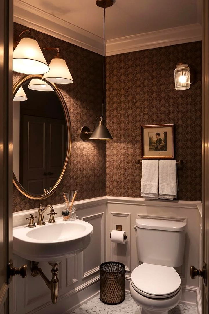 Statement Lighting for Eclectic Style - 22 Eclectic Powder Room Ideas