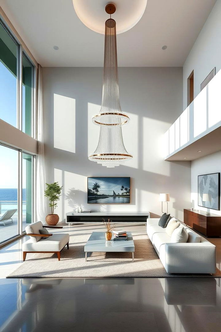 Statement Lighting - 22 Beach House Living Room Ideas