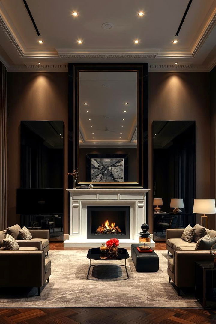 Statement Mirror - 22 Mirror Over Fireplace Ideas