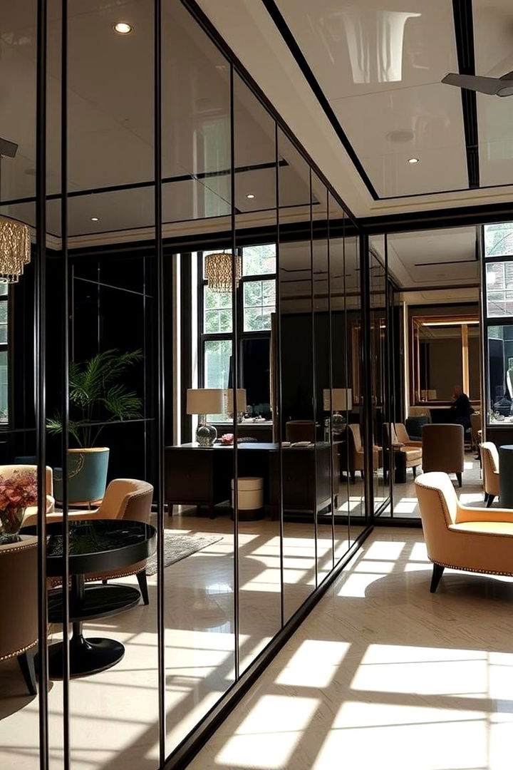 Statement Mirrored Walls - 22 Glam Interior Design Ideas