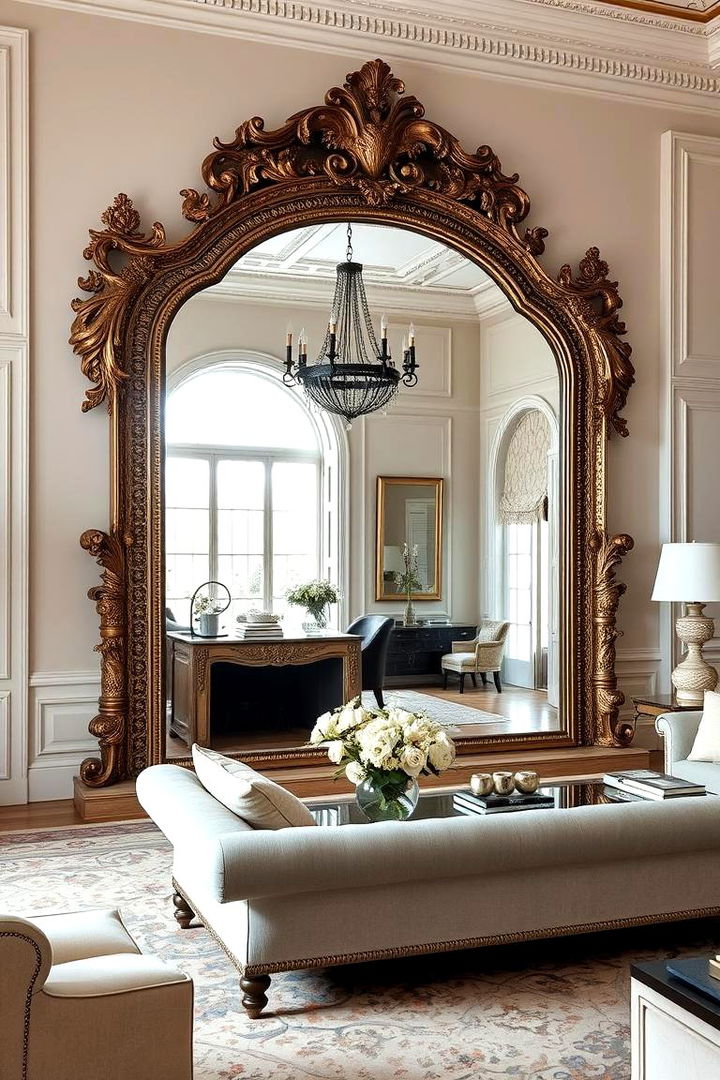 Statement Mirrors - 22 Preppy Living Room Ideas